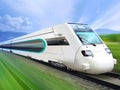 Super streamlined train on rail Royalty Free Stock Photo