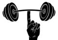 Weight Lifting Hand Finger Holding Barbell Concept Royalty Free Stock Photo