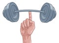 Weight Lifting Hand Finger Holding Barbell Concept Royalty Free Stock Photo