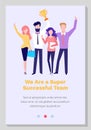 Super successful team vector illustration. Teamwork in business world. Website landing page template