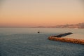 Super sunset in Rethymno, Crete, North Coast Royalty Free Stock Photo