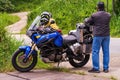 Super Tenere 1200, Yamaha motorcycle stopping at the roadside