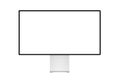 Super trendy realistic thin frame professional monitor mock up with blank white screen isolated.