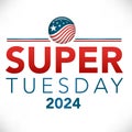 2024 Super Tuesday Banner - Vote, Government, and Patriotic Symbolism and Colors - Red White and Blue