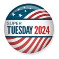 2024 Super Tuesday Banner - Vote, Government, and Patriotic Symbolism and Colors - Red White and Blue