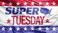 A Super Tuesday waving flag in United States of America