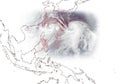 Super Typhoon Red Alert - Typhoon Lekima Royalty Free Stock Photo