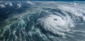 Super Typhoon, tropical storm, cyclone, hurricane, tornado, over ocean. Weather background