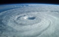 Super Typhoon, tropical storm, cyclone, hurricane, tornado, over ocean. Weather background. Typhoon, storm, windstorm, superstorm Royalty Free Stock Photo