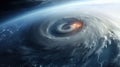 Super Typhoon, tropical storm, cyclone, hurricane, tornado, over ocean. Weather background. Typhoon, storm, windstorm, superstorm