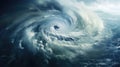 Super Typhoon, tropical storm, cyclone, hurricane, tornado, over ocean. Weather background. Typhoon, storm, windstorm, superstorm Royalty Free Stock Photo