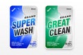 Super wash cleaner detergent labels set of two