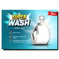 Super Wash Laundry Liquid Advertise Banner Vector