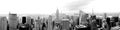 Super wide panorama of Manhattan in New York black and white photo