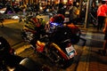 The super wide tank on the motorcycle in Daytona bike week 2020 79th anniversary in the night view
