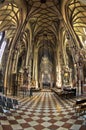 Super wide view inside of saint Stephen's cathedral at downtown of Vienna Royalty Free Stock Photo