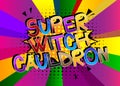 Super Witch Cauldron Comic book style cartoon words Royalty Free Stock Photo