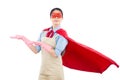 Super woman hero showing presenting Royalty Free Stock Photo