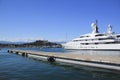 Luxury super yacht antibes harbor french riviera Royalty Free Stock Photo