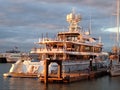 Super yacht moored in Portsmouth Harbour UK Royalty Free Stock Photo