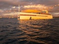 Superyacht Venus at sunset Royalty Free Stock Photo