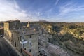 Superb view of the historic center and the Masso Leopoldino di Sorano from the Orsini Fortress, Grosseto, Tuscany, Italy