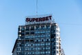Superbet logo on a building in Victory square Royalty Free Stock Photo