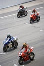Superbikes on starting grid Royalty Free Stock Photo
