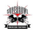 Superbowl And Football Badge Hand Draw