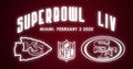 Superbowl LIV - Glowing Royalty Free Stock Photo