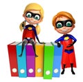 Superboy and Supergirl with Files