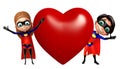 Superboy and supergirl with Heart