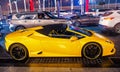 Supercar Lamborghini huricane yellow color