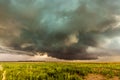 Supercell inflow with green hail glow