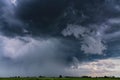 Supercell storm clouds with hail and intence winds Royalty Free Stock Photo