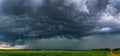 Supercell storm clouds with hail and intence winds Royalty Free Stock Photo