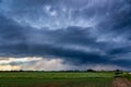 Supercell storm clouds with hail and intence winds Royalty Free Stock Photo