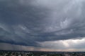 Supercell storm clouds with hail and intence winds