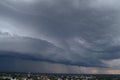 Supercell storm clouds with hail and intence winds Royalty Free Stock Photo