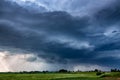 Supercell storm clouds with hail and intence winds Royalty Free Stock Photo