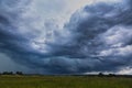 Supercell storm clouds with hail and intence winds Royalty Free Stock Photo