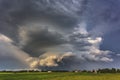 Supercell storm clouds with hail and intence winds Royalty Free Stock Photo