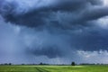 Supercell storm clouds with hail and intence winds Royalty Free Stock Photo