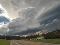 Severe rotating thunderstorm over the Black Hills in South Dakota Royalty Free Stock Photo