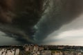 Supercell storm over the city