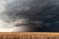 Supercell storm over a wheat field Royalty Free Stock Photo