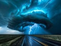 Supercell storm in Tornado Alley