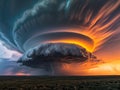 Supercell storm in Tornado Alley