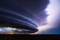 Supercell thunderstorm and dramatic storm clouds Royalty Free Stock Photo