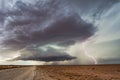 Supercell thunderstorm with lightning Royalty Free Stock Photo